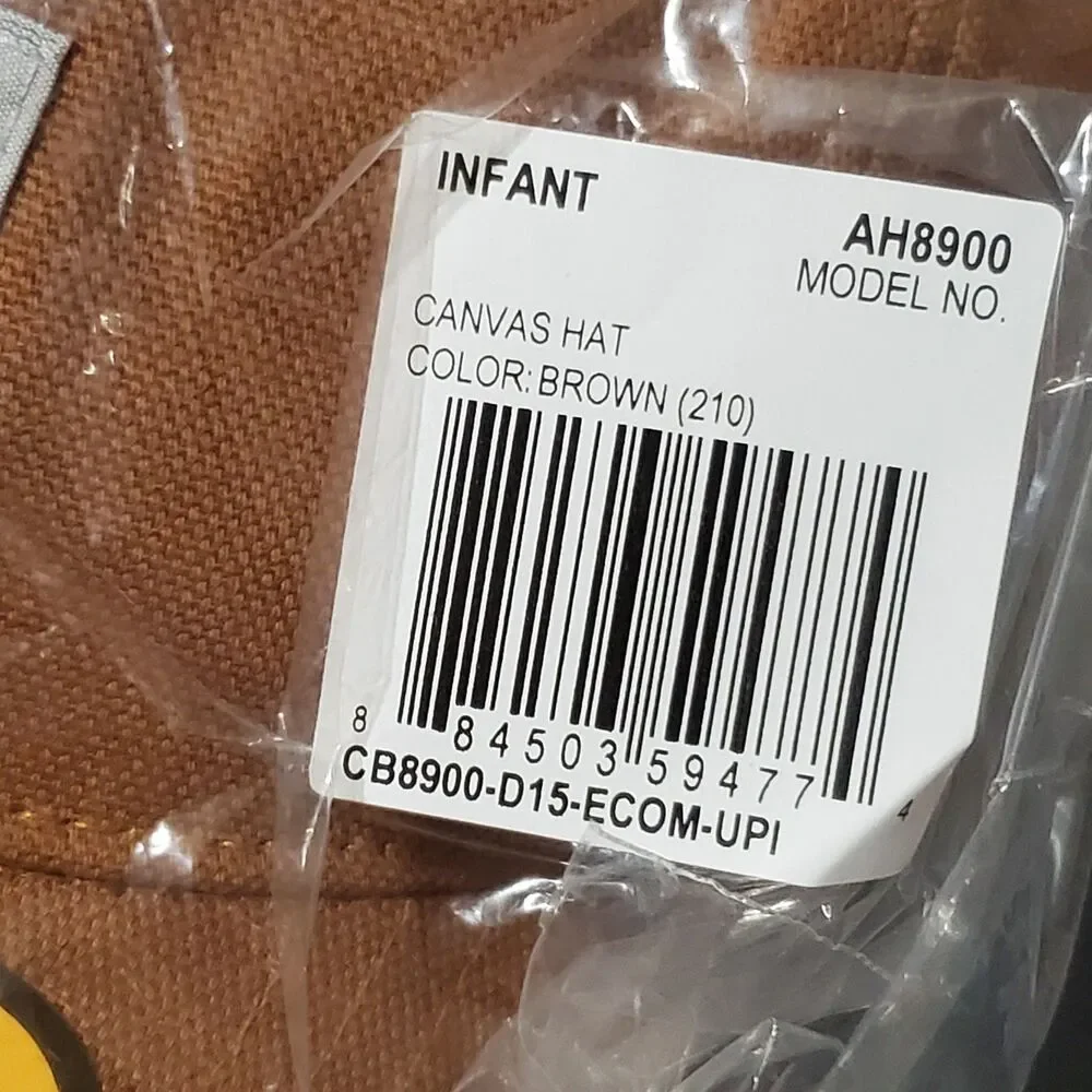 Infant Carhartt Canvas Hat Brown Signature Logo New Farmer Ranchwear Western